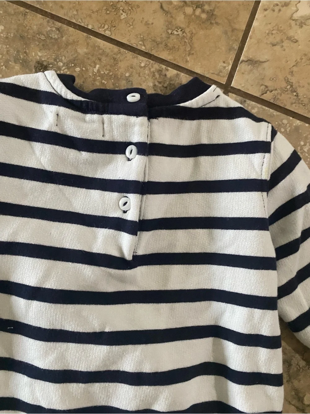 Ralph Lauren Baby Girl Polo Bear Long Sleeve Stripe Drop Waist Dress 12 Months
